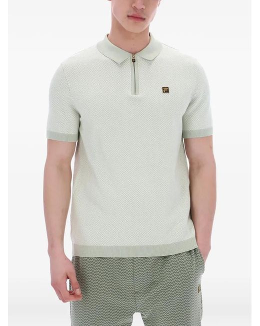 Fila Gray Marty Zip-Fastening Polo Shirt for men
