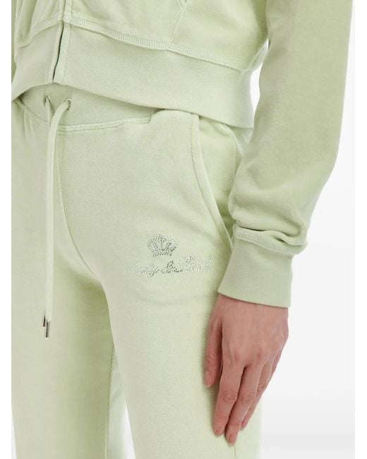 Sporty & Rich Green Logo-Embellished Flared Trousers