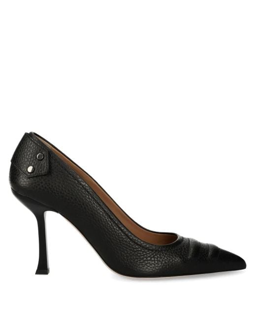Boss Black 95Mm Textured-Leather Pointed-Toe Heeled Pumps