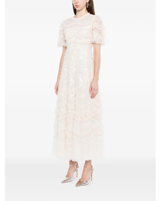 Needle & Thread White Gianna Ankle Gown