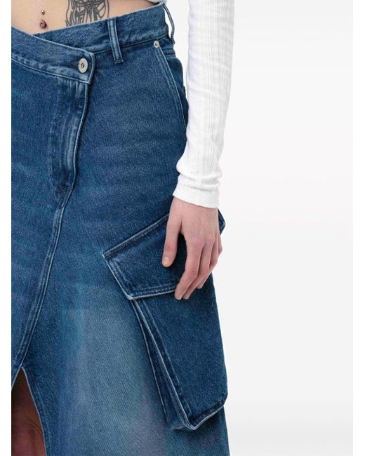 Jupe mi-longue en jean à poches cargo J.W. Anderson en coloris Blue
