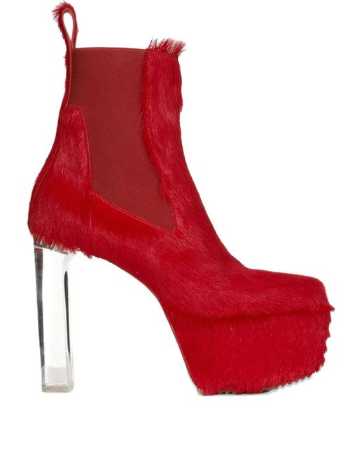 Botas con plataforma de 130 mm Rick Owens de color Red