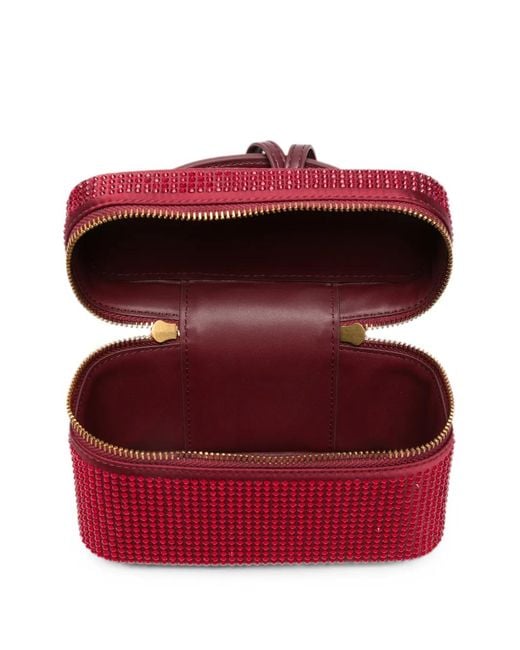 JW PEI Red Cleo Crystal-Embellished Clutch Bag