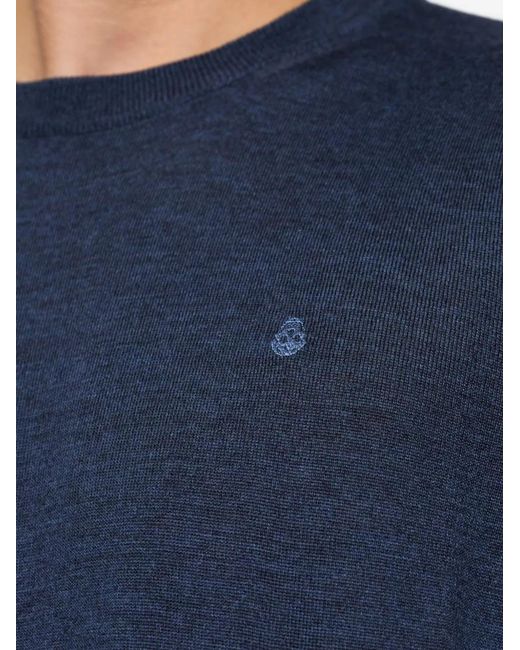 McQueen Blue Skull-Embroidered Sweater for men