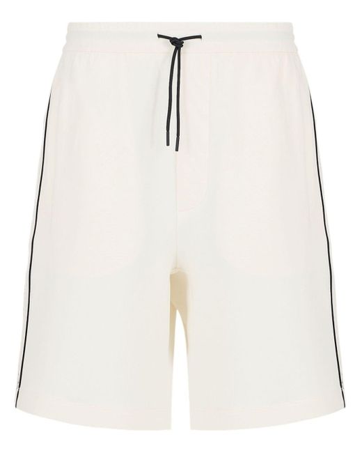 Pantalones cortos de chándal con logo en jacquard Emporio Armani de hombre de color Natural