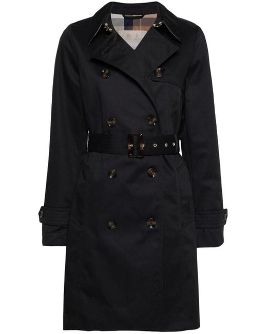 Barbour Black Short Greta Trench Coat