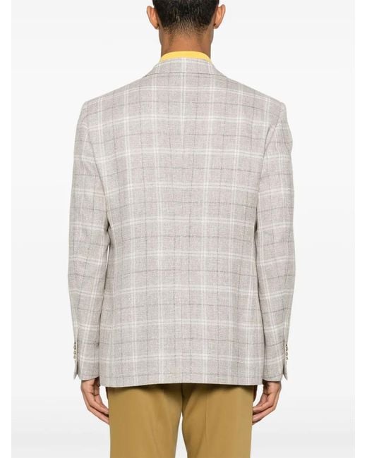 Etro White Blazer With Check Pattern for men