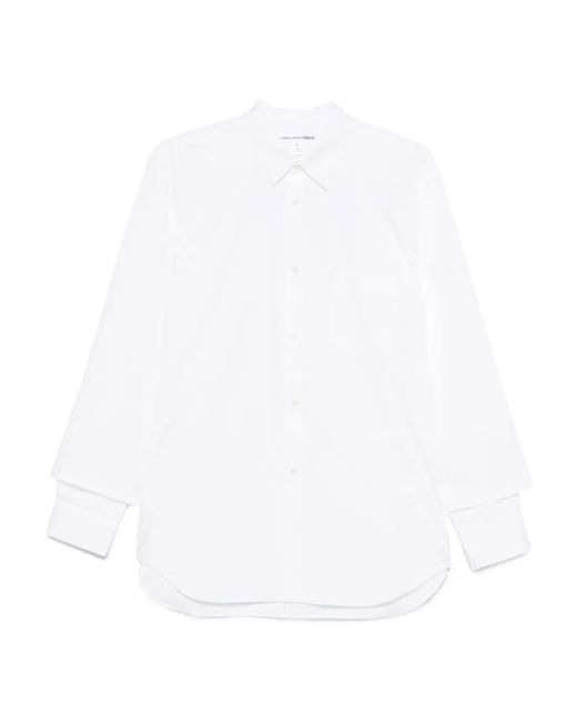 Camicia Con Polsini Doppi di Comme des Garçons in White da Uomo