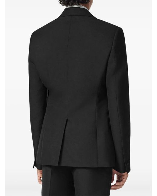 Versace Black Satin-Trim Single-Breasted Blazer for men
