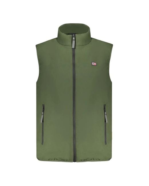 Norway 1963 Green Logo-Patch Zip-Up Gilet for men