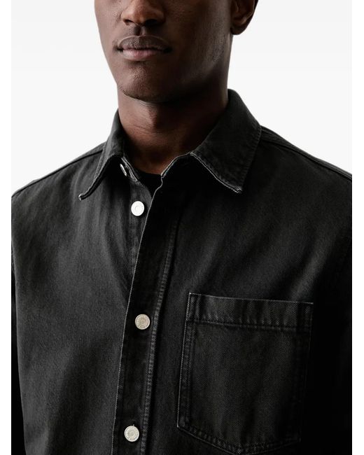 Marc O' Polo Black Chest-Pocket Button-Up Shirt for men