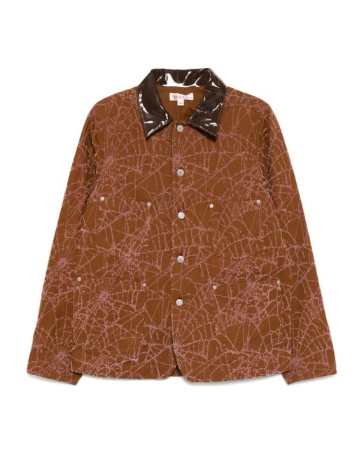 MASU Brown Flocky-Web Jacket for men