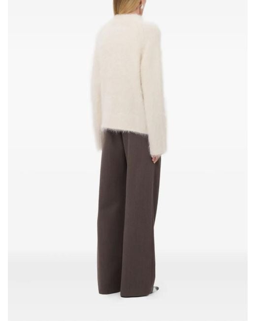 Loulou de Saison White Lynn Hairy V-Neck Cardigan