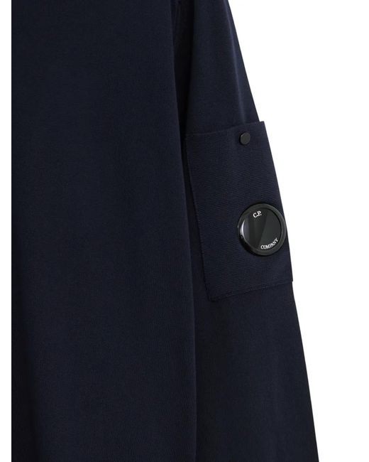 C P Company Blue Lens-Detail Long-Sleeve Sweater for men