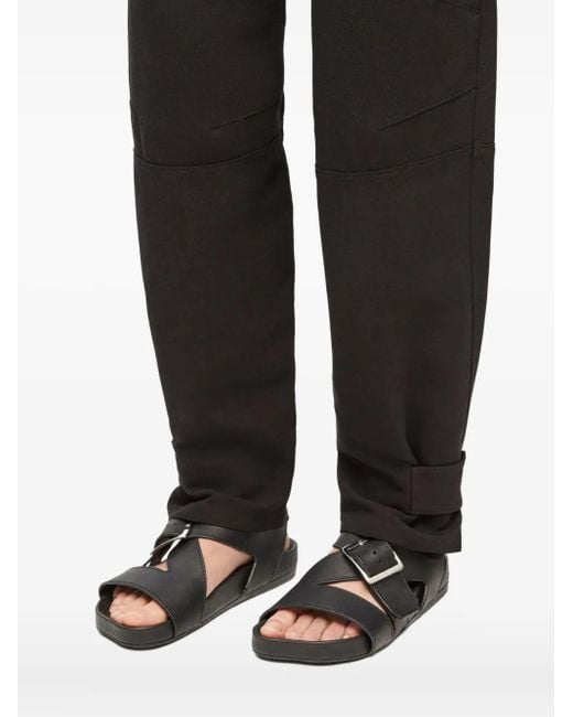 Loewe Black Buckle-Strap Flat Sandals
