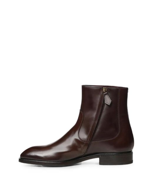 Lardini Brown Zip-Fastening Leather Boots for men