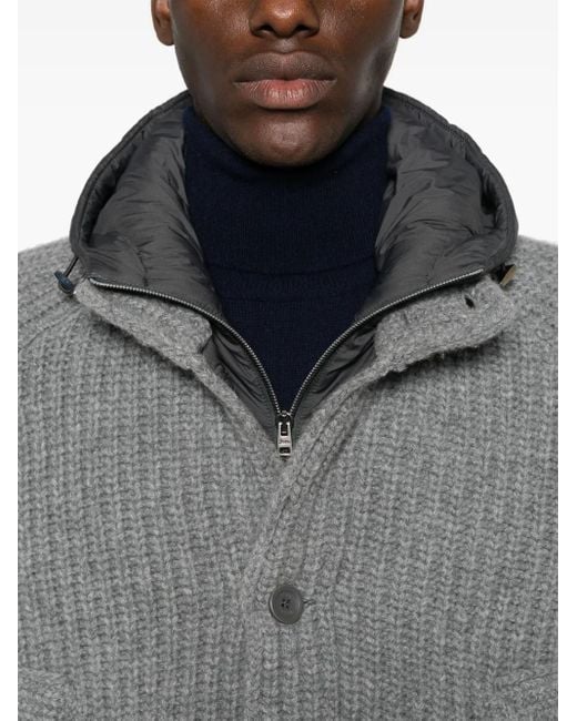 Herno Gray Double-Layer Coat for men