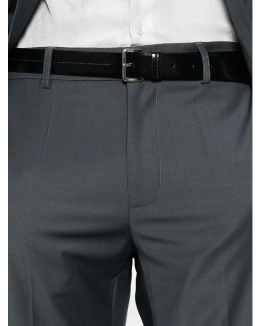 Patrizia Pepe Gray Pressed-Crease Trousers for men