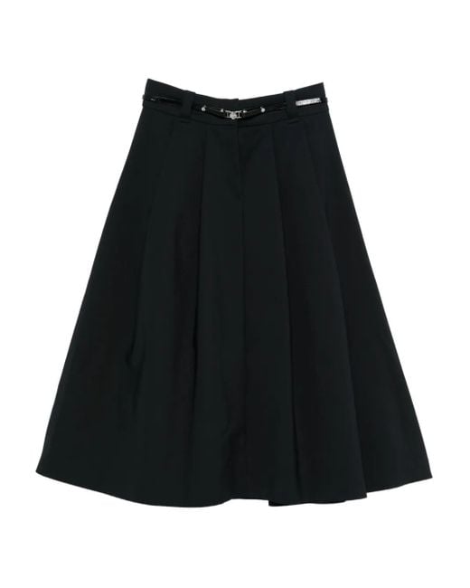 Maje Midi-Rok Met Ceintuur in het Black