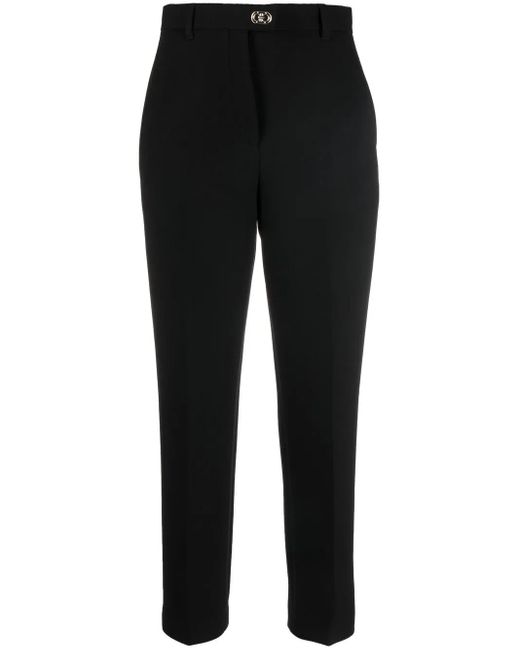 Ferragamo Black Cropped Tapered Trousers