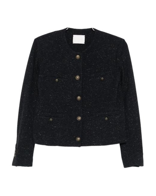 Circolo 1901 Black Button-Up Tweed Jacket