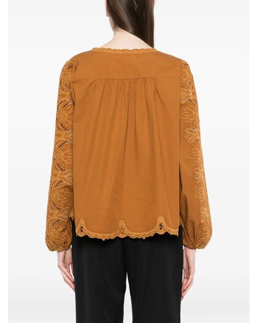 Farm Rio Brown Camel Richelieu Top