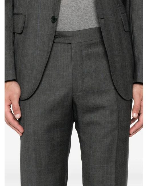 Canali Gray Checked Suit for men