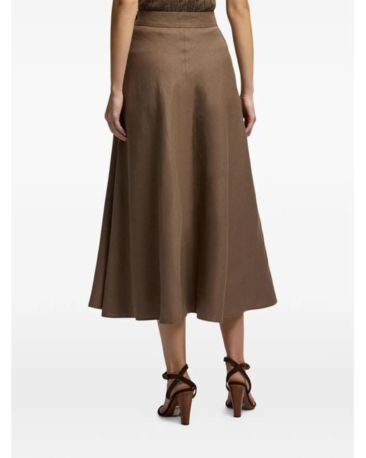 Ralph Lauren Brown Kenzie Midi Skirt