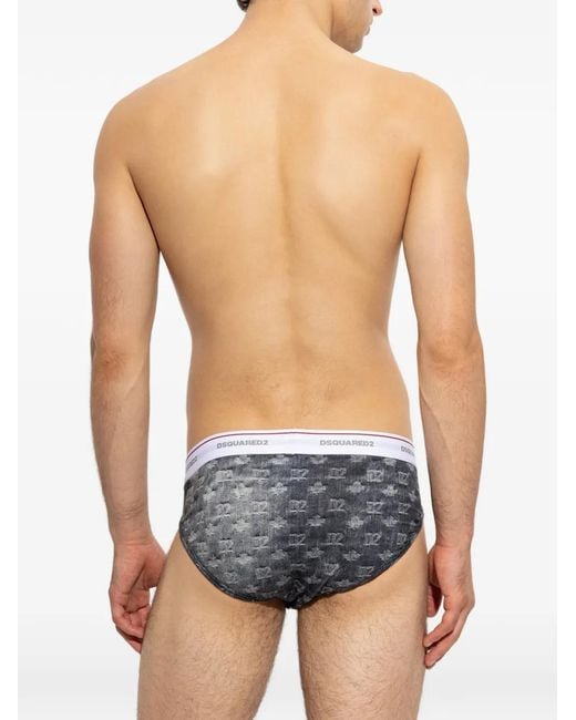 DSquared² Blue Monogram Brief for men
