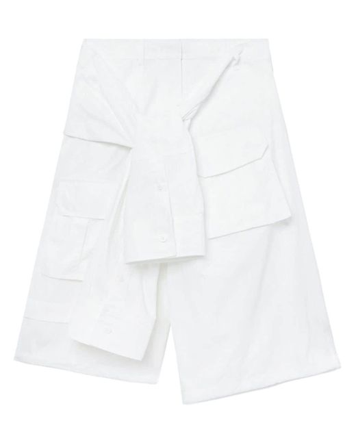 Pantalones cortos con detalle drapeado Juun.J de color White