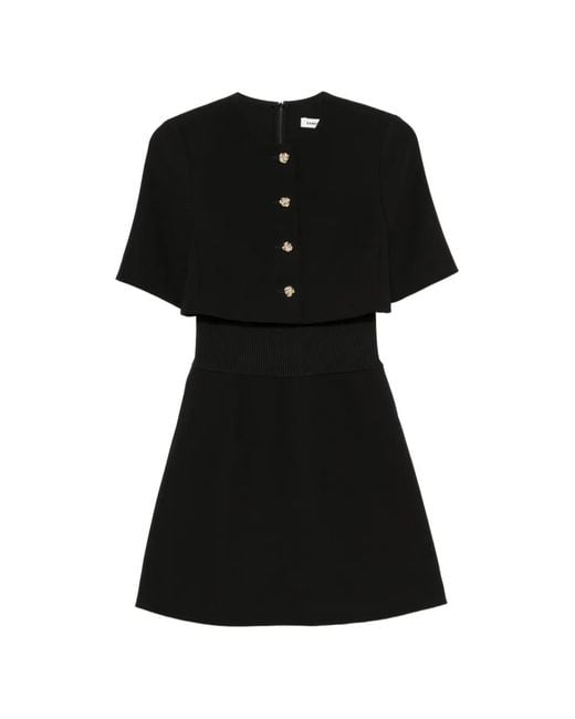Sandro Black Button-Up Layered Dress
