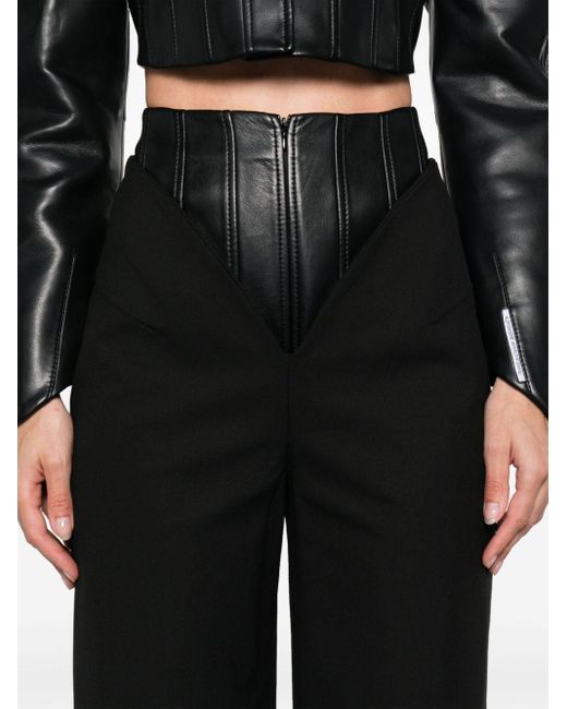 Pantalon ample à détail de corset Aleksandre Akhalkatsishvili en coloris Black