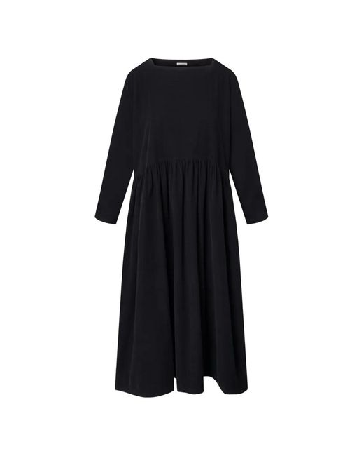 Black Crane Black Ruffled Midi Dress