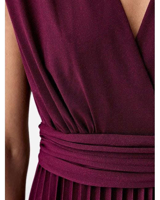 Morgan Purple Pleated Wrap-Style Dress