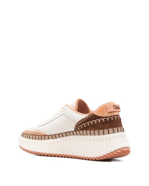 Chloé White Nama Sneakers