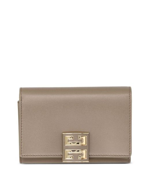 Givenchy Gray 4g Tri-fold Leather Wallet