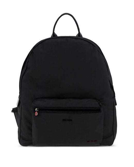 Kiton Black Zip Front-Pocket Backpack for men