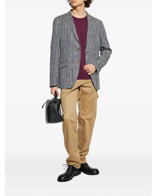 Etro Blue Tweed Blazer for men