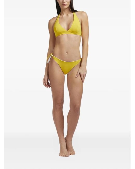 Fisico Yellow Halter-Neck Side-Tied Bikini