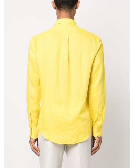 Polo Ralph Lauren Overhemd Met Geborduurd Logo in het Geel voor heren |  Lyst NL