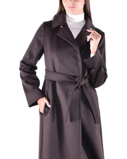 Max Mara Purple Belted Double-Breasted Coat