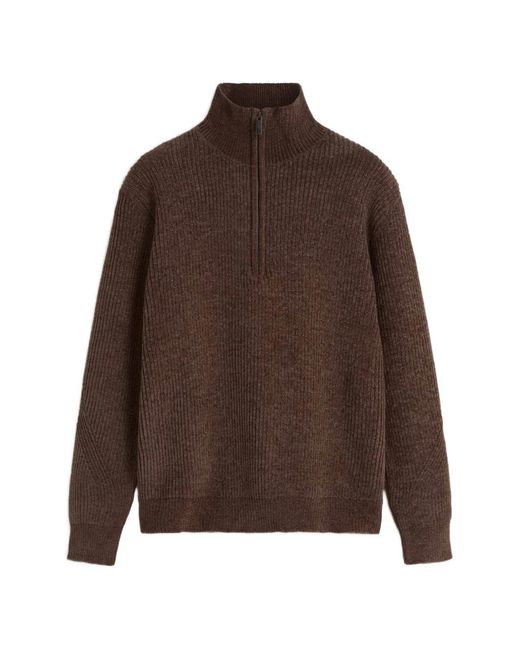 LES HÉRITIERS Brown Daró Half-Zip Sweater for men