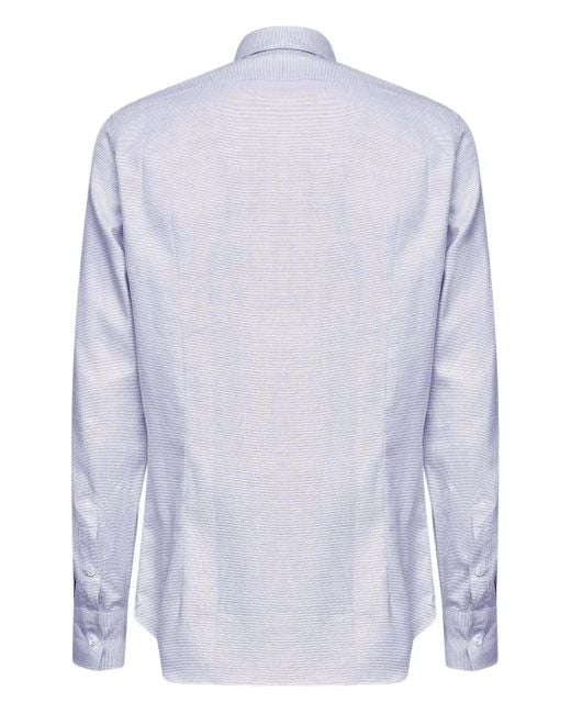 D4.0 Blue Buttoned-Jacquard Shirt for men