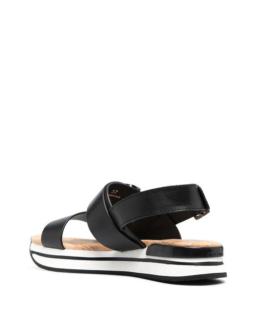 Hogan White Flatform Sandals