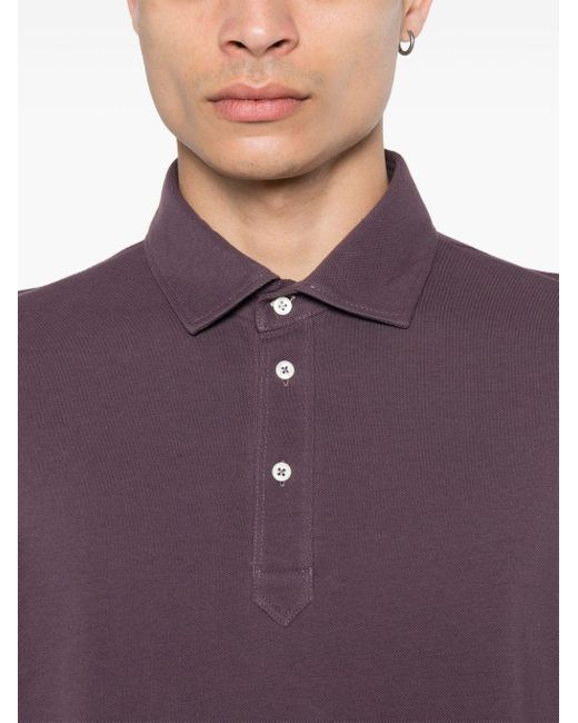 Brunello Cucinelli Purple Piqué-weave Polo Shirt for men