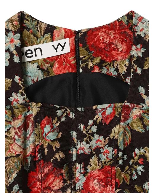 OPEN YY Brown Floral-Print Mini Dress