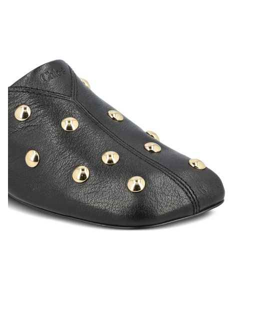Chloé Black Rita Mules Mit Nieten