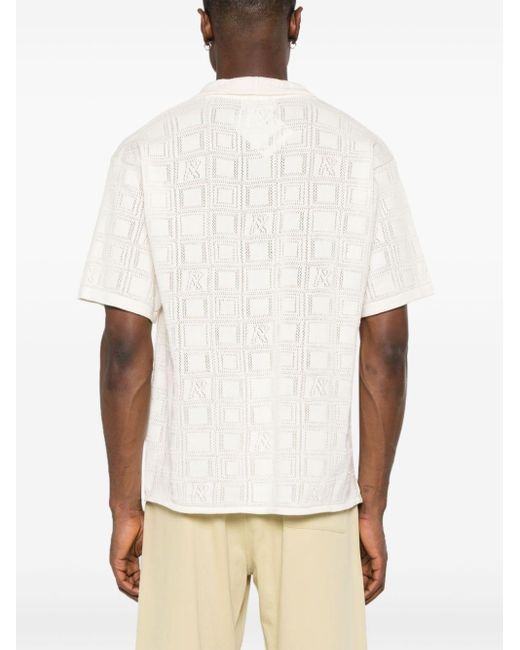 Represent White Pointelle-Knit Shirt for men