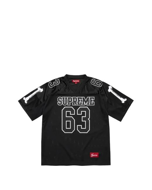 Supreme Black T-Shirt Football À Imprimé Graphique for men