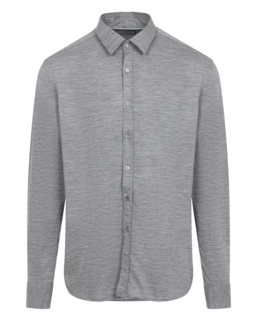 Canali Langärmeliges Hemd in Gray für Herren